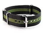 (image for) Nato Watch Strap G10 Military Nylon Divers Black/Green (3) 22mm