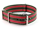 (image for) Nato Watch Strap G10 Military Nylon Divers Green/Beige/Maroon (9) 22mm