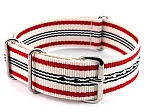 (image for) Nato Watch Strap G10 Military Nylon Divers White/Red/Black (11) 22mm