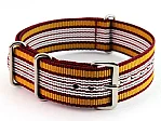 (image for) Nato Watch Strap G10 Military Nylon Divers Maroon/Mustard/W/G (17) 24mm