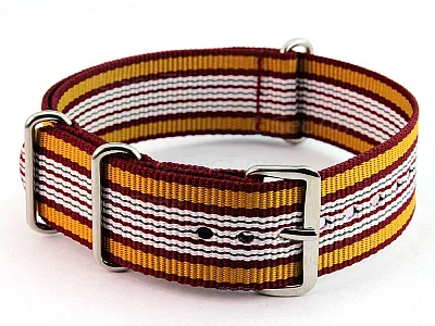 (image for) Nato Watch Strap G10 Military Nylon Divers Maroon/Mustard/W/G (17) 18mm