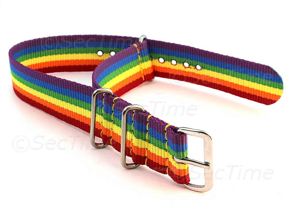 (image for) Nato Watch Strap G10 Military Nylon Divers Rainbow 20mm (1)