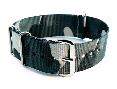 (image for) Nato Watch Strap G10 Military Nylon Divers Camouflage Grey 24mm