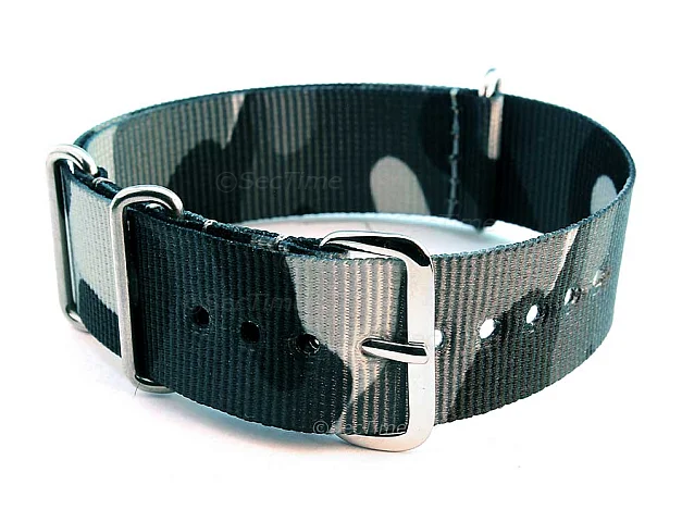 (image for) Nato Watch Strap G10 Military Nylon Divers Camouflage Grey 22mm