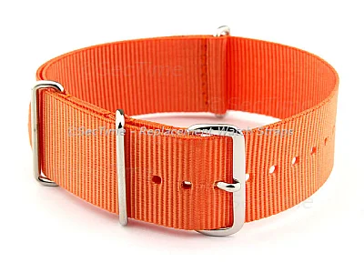 (image for) NATO G10 Watch Strap Military Nylon Divers (3 rings) Orange 18mm 