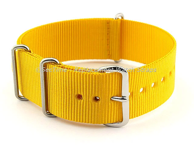 (image for) NATO G10 Watch Strap Military Nylon Divers (3 rings) Yellow 20mm 