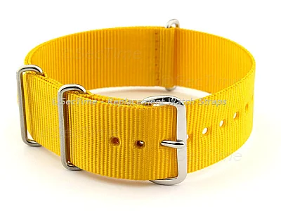 (image for) NATO G10 Watch Strap Military Nylon Divers (3 rings) Yellow 22mm