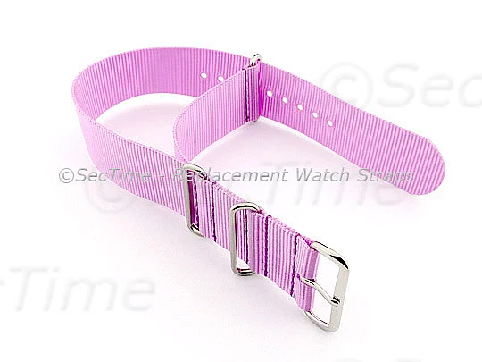 (image for) NATO G10 Watch Strap Military Nylon Divers (3 rings) Lilac 22mm (1)