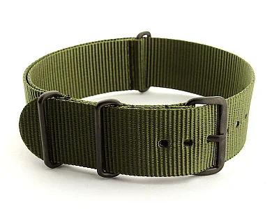(image for) Nato G10 Nylon Watch Strap PVD Buckle Olive Green 18mm (1)