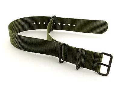 (image for) Nato G10 Nylon Watch Strap PVD Buckle Olive Green 22mm