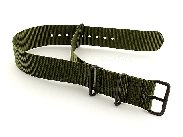 (image for) Nato G10 Nylon Watch Strap PVD Buckle Olive Green 18mm