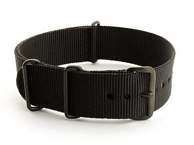 (image for) Nato G10 Nylon Watch Strap PVD Buckle Black 24mm (1)