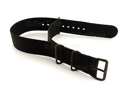 (image for) Nato G10 Nylon Watch Strap PVD Buckle Black 22mm