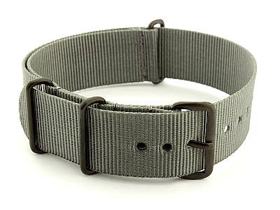 (image for) Nato G10 Nylon Watch Strap PVD Buckle Ash Grey 18mm (1)