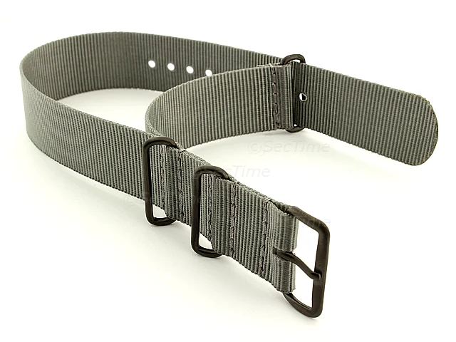 (image for) Nato G10 Nylon Watch Strap PVD Buckle Ash Grey 22mm