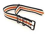 (image for) Nato G10 Nylon Watch Strap PVD Buckle N.Blue/White/Orange (5) 18mm