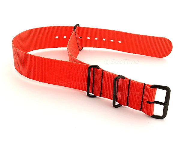 (image for) Nato G10 Nylon Watch Strap PVD Buckle Orange 24mm
