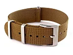 (image for) Ribbed Nylon Nato Watch Strap Military Divers Khaki-Brown 20mm