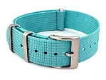 (image for) Ribbed Nylon Nato Watch Strap Military Divers Turquoise 20mm