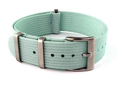 (image for) Ribbed Nylon Nato Watch Strap Military Divers Cyan 20mm