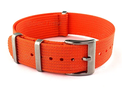 (image for) Ribbed Nylon Nato Watch Strap Military Divers Orange 18mm