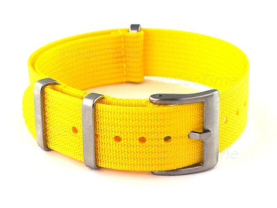 (image for) Ribbed Nylon Nato Watch Strap Military Divers Yellow 18mm