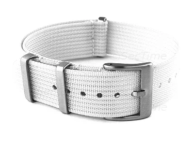 (image for) Ribbed Nylon Nato Watch Strap Military Divers White 20mm