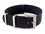 (image for) Ribbed Nylon Nato Watch Strap Military Divers Black 20mm