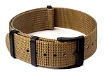 (image for) Ribbed Nylon Nato Watch Strap PVD Military Divers Khaki 24mm