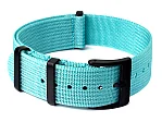 (image for) Ribbed Nylon Nato Watch Strap PVD Military Divers Turquoise 19mm
