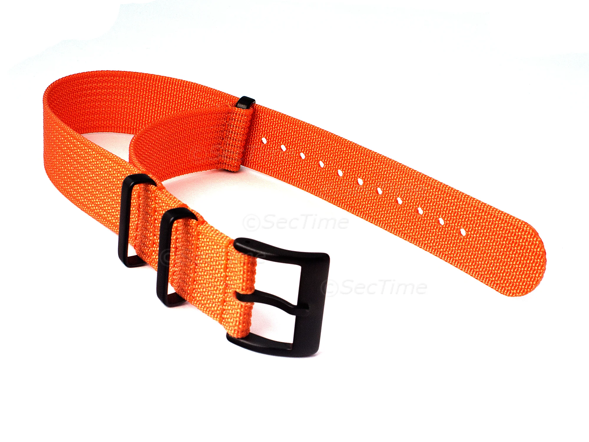 (image for) Ribbed Nylon Nato Watch Strap PVD Military Divers Orange 24mm (1)