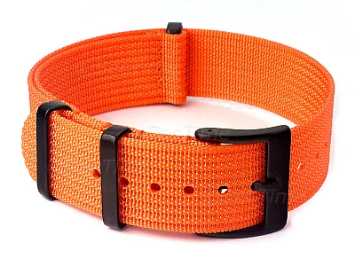 (image for) Ribbed Nylon Nato Watch Strap PVD Military Divers Orange 20mm