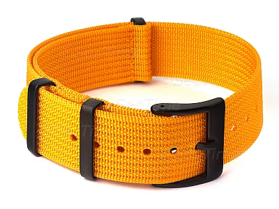 (image for) Ribbed Nylon Nato Watch Strap PVD Military Divers Mustard Yellow 22mm