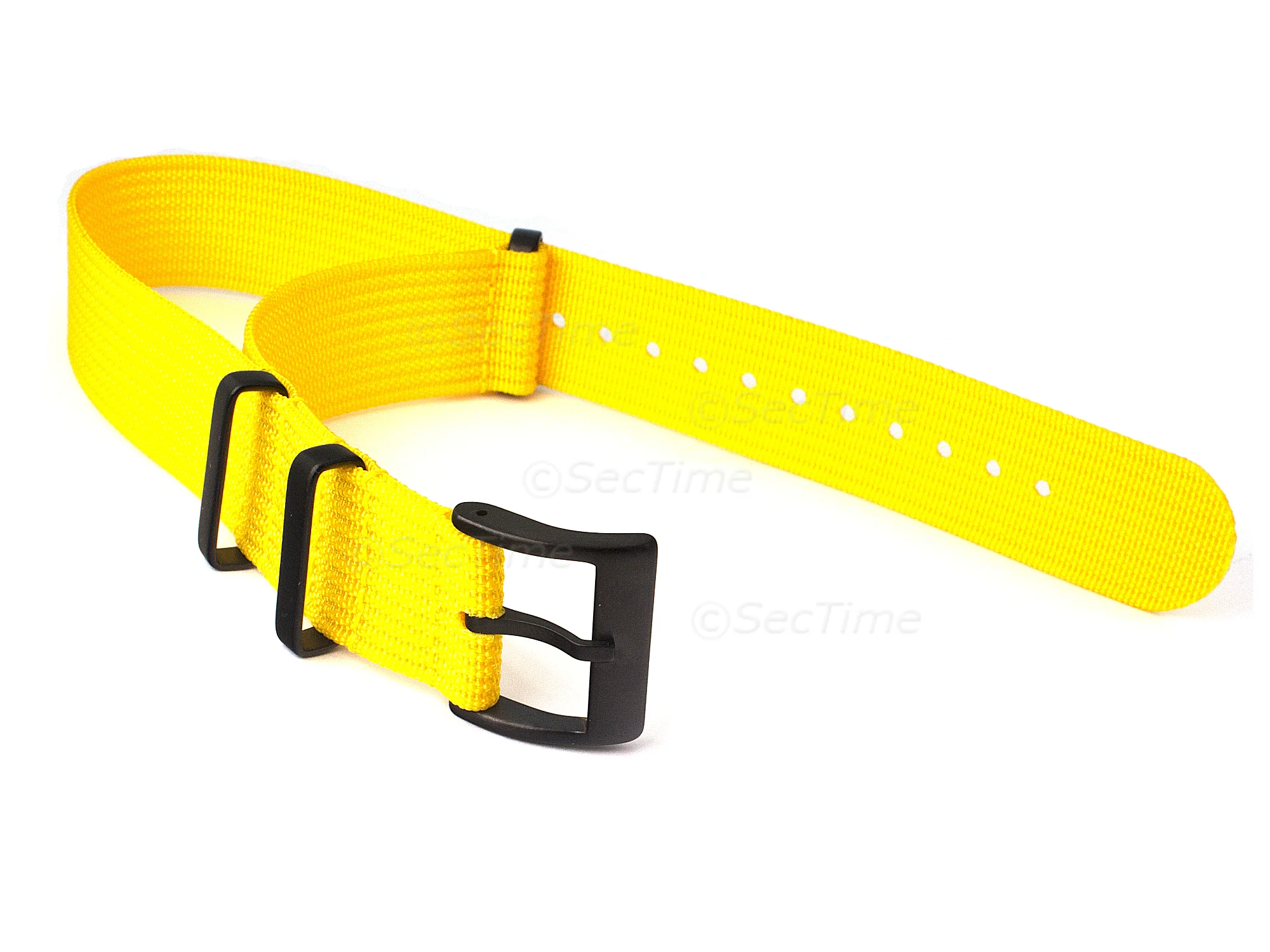 (image for) Ribbed Nylon Nato Watch Strap PVD Military Divers Yellow 22mm (1)
