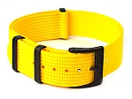 (image for) Ribbed Nylon Nato Watch Strap PVD Military Divers Yellow 18mm