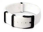 (image for) Ribbed Nylon Nato Watch Strap PVD Military Divers White 19mm