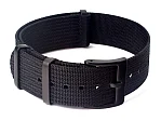 (image for) Ribbed Nylon Nato Watch Strap PVD Military Divers Black 19mm