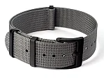 (image for) Ribbed Nylon Nato Watch Strap PVD Military Divers Grey 19mm