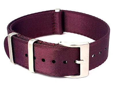 (image for) 20mm Burgundy Seatbelt Nato Watch Strap Military Divers (1)