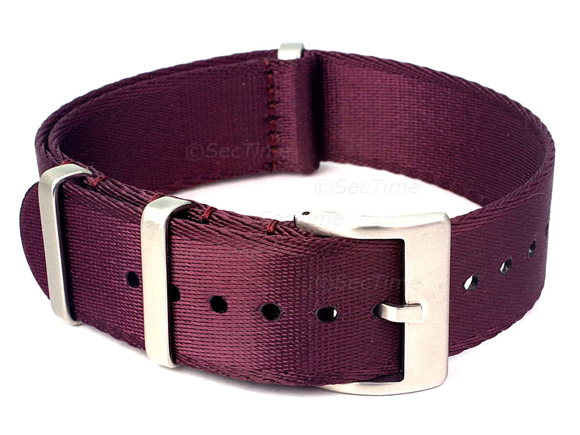 (image for) 20mm Burgundy Seatbelt Nato Watch Strap Military Divers (1)