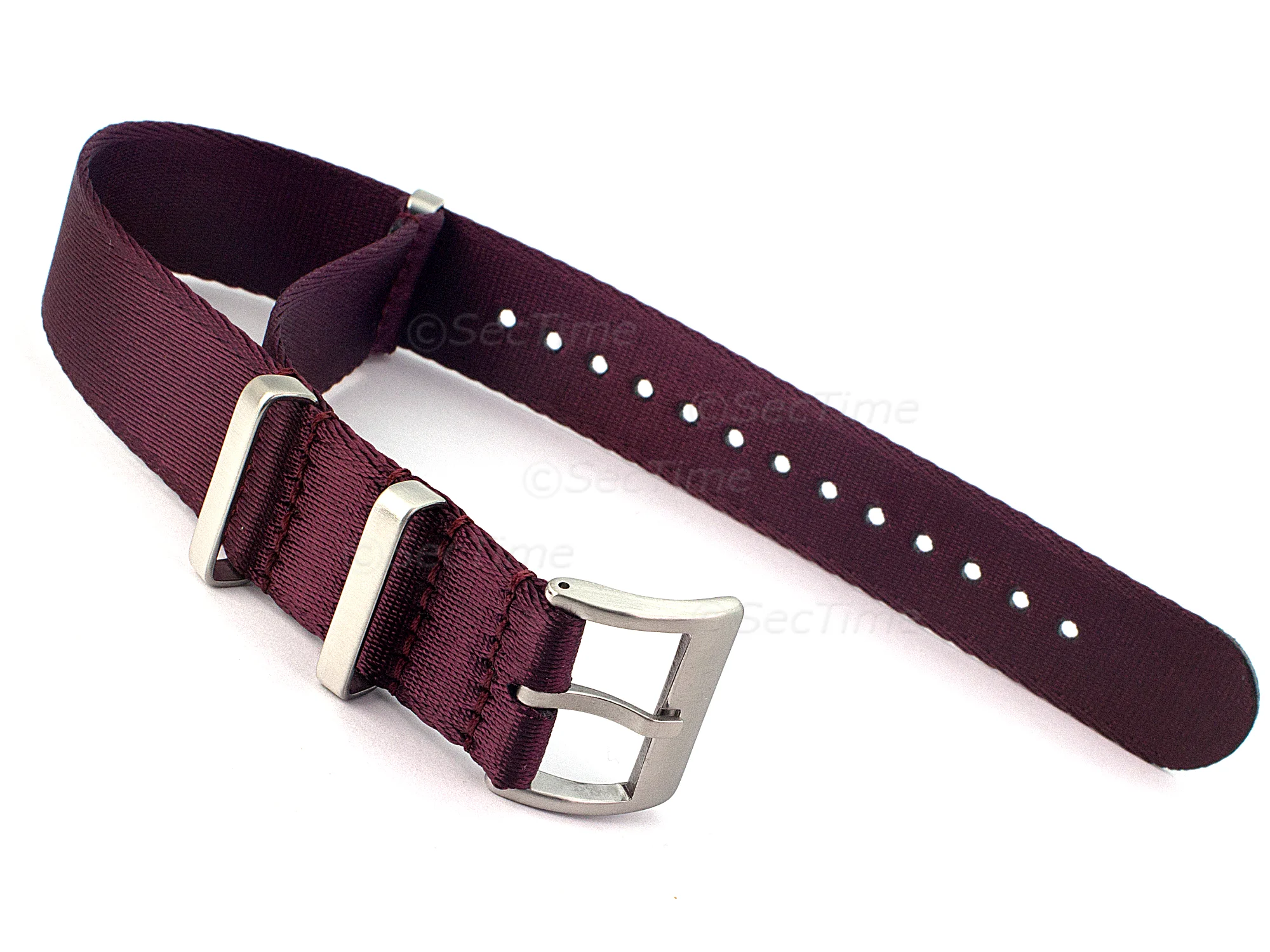 (image for) 20mm Burgundy Seatbelt Nato Watch Strap Military Divers