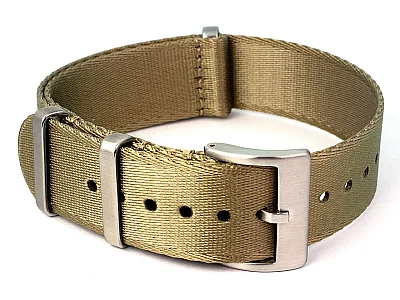 (image for) 18mm Khaki Seatbelt Nato Watch Strap Military Divers (1)