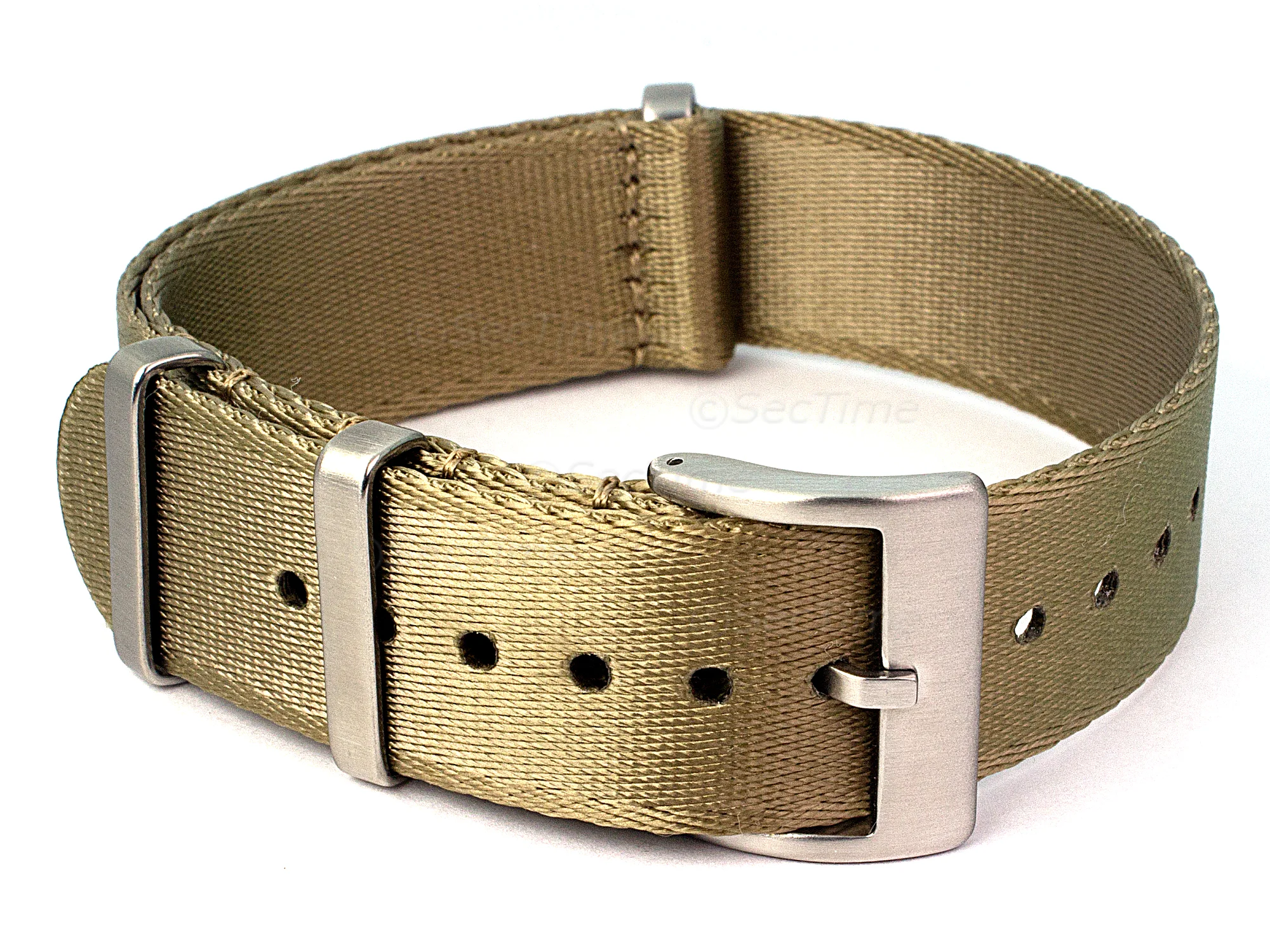 (image for) 18mm Khaki Seatbelt Nato Watch Strap Military Divers (1)