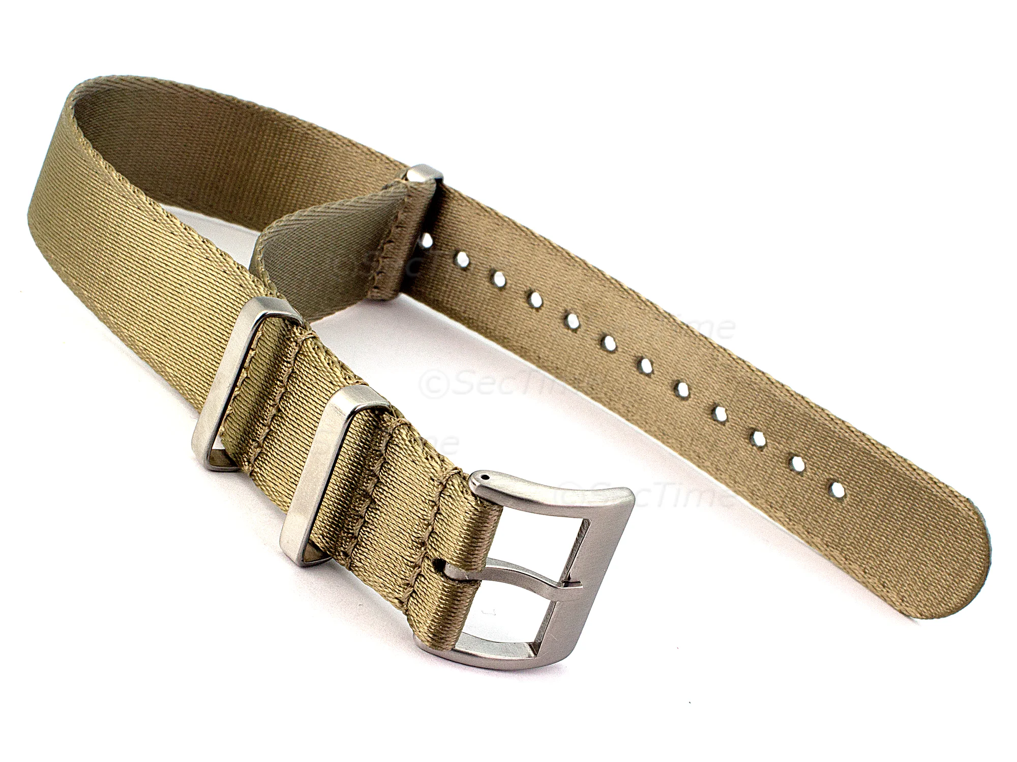 (image for) 18mm Khaki Seatbelt Nato Watch Strap Military Divers