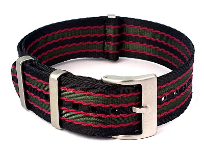 (image for) 18mm Black/Red/Green Seatbelt Nato Watch Strap Military Divers (1)