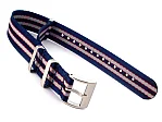(image for) 18mm Blue/Red/Grey Seatbelt Nato Watch Strap Military Divers