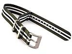 (image for) 22mm Green/White/Black Seatbelt Nato Watch Strap Military Divers