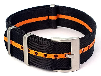 (image for) 22mm Black/Orange (3) Seatbelt Nato Watch Strap Military Divers (1)