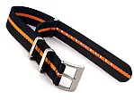 (image for) 22mm Black/Orange (3) Seatbelt Nato Watch Strap Military Divers