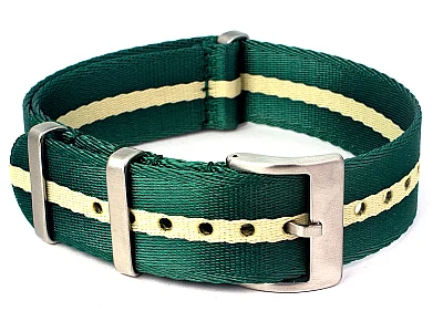 (image for) 20mm Green/Beige Seatbelt Nato Watch Strap Military Divers (1)